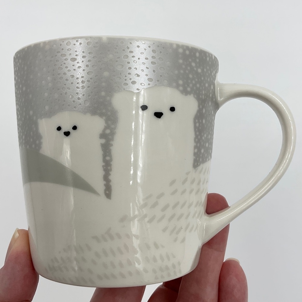 Starbucks NWOT 2016 Holiday Collection Metallic Silver Polar Bears Winter Mug